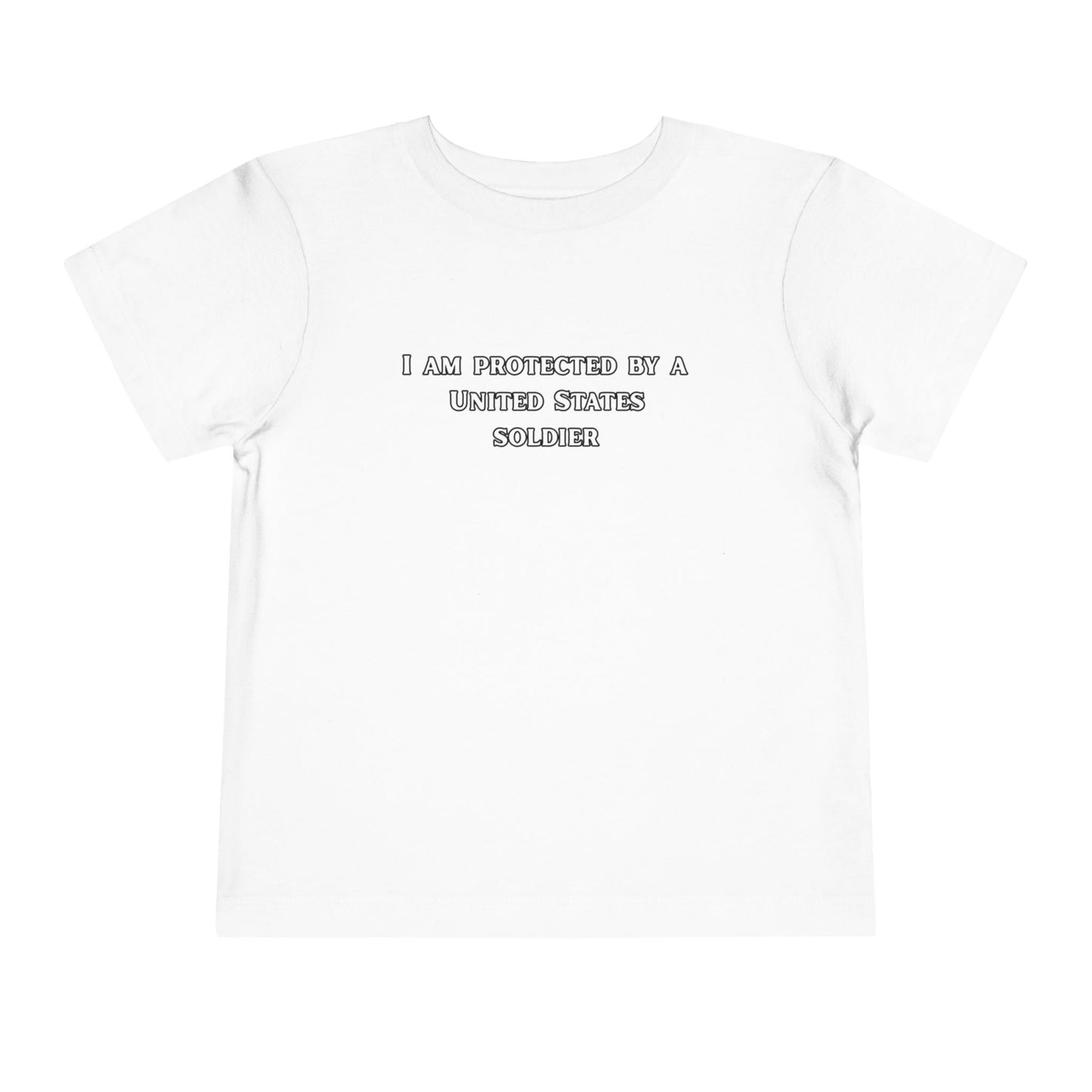I Am Protected by a United States Soldier, Toddler Short Sleeve Tee - Military Pride, Cute Kid's Tee, Gift for Military Families, [...]