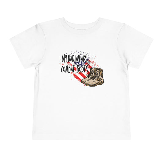 My Dad Wears Combat Boots Toddler Tee - Kids Military T-Shirt, Patriotic Gift for Toddlers, Military Family [...]