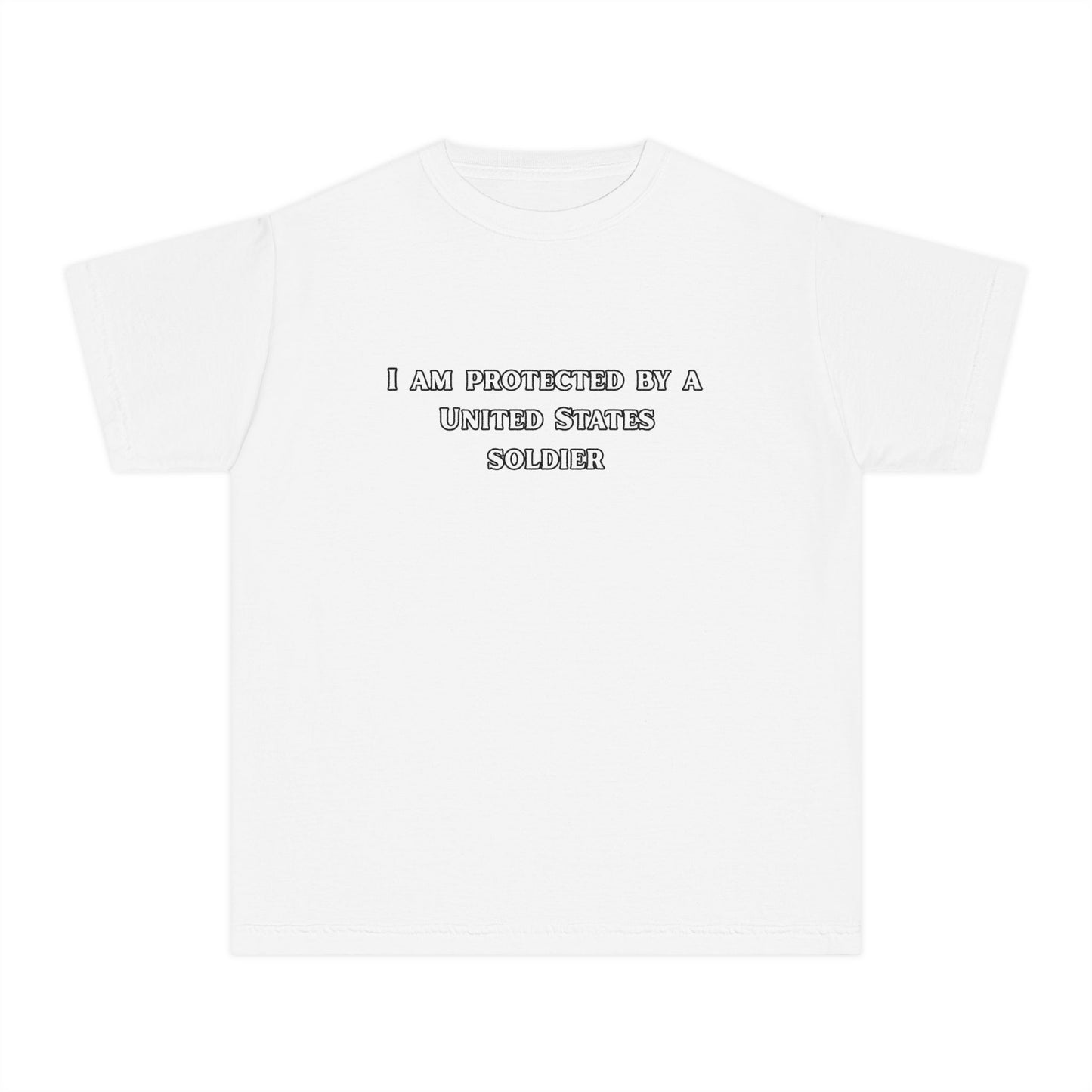 Protected by a U.S. Soldier Youth Midweight Tee - Perfect for Military Families, Patriotic Events, Gifts, and Everyday Wear, Apparel, [...]