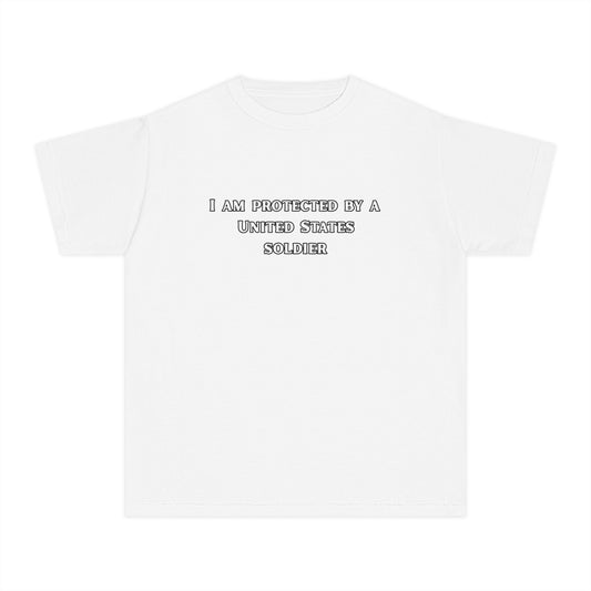 Protected by a U.S. Soldier Youth Midweight Tee - Perfect for Military Families, Patriotic Events, Gifts, and Everyday Wear, Apparel, [...]