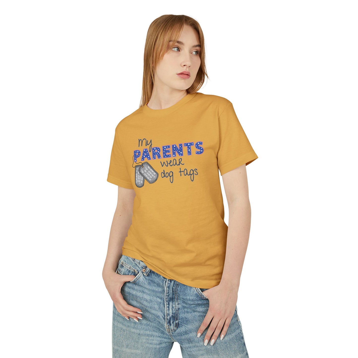My Parents Wear Dog Tags Unisex Tee - Heavyweight Cotton T-Shirt, Casual Wear, Everyday Style