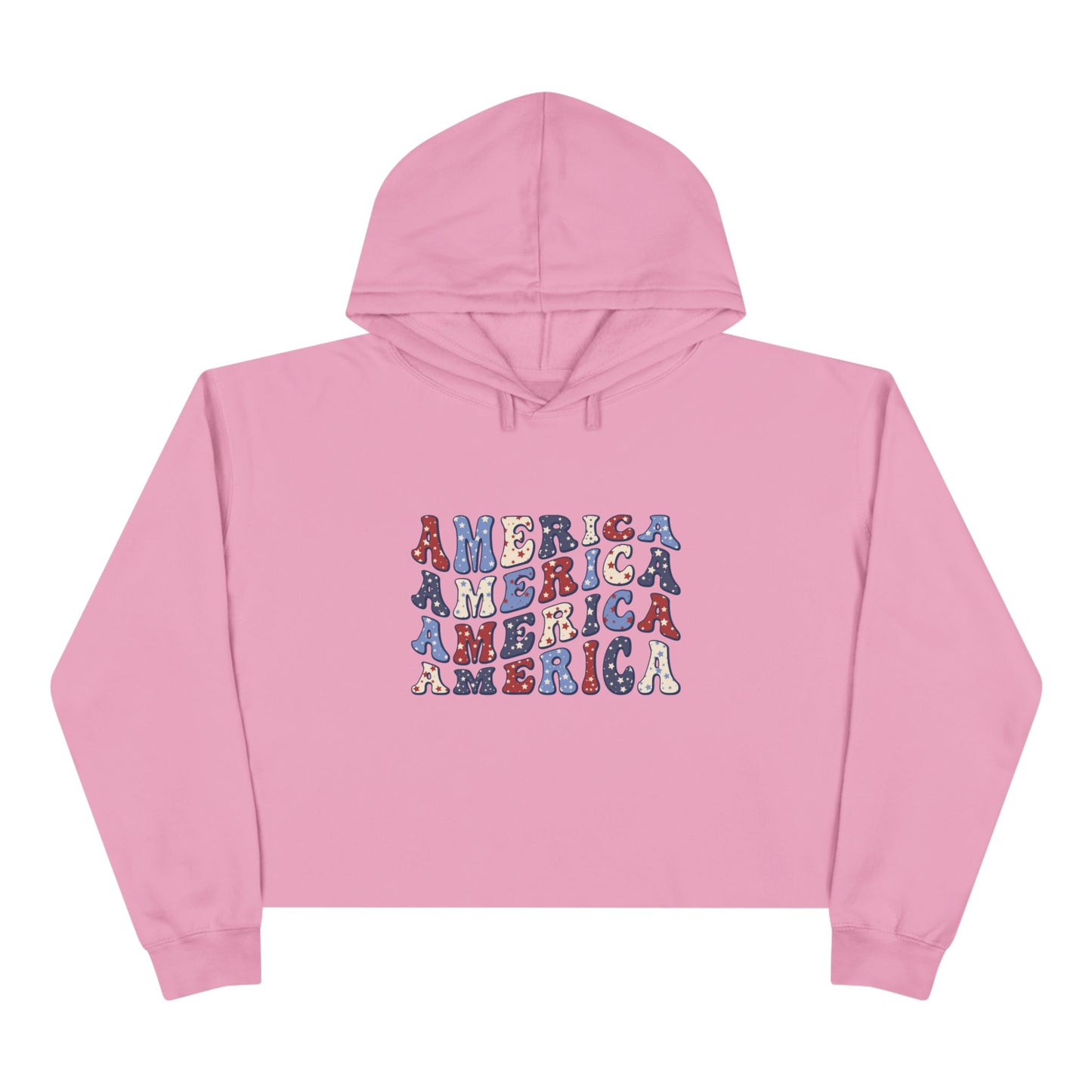 'America' Patriotic Crop Hoodie - Trendy American Spirit Sweatshirt for Summer, Casual Wear, Independence Day, Gifts, Festival Style