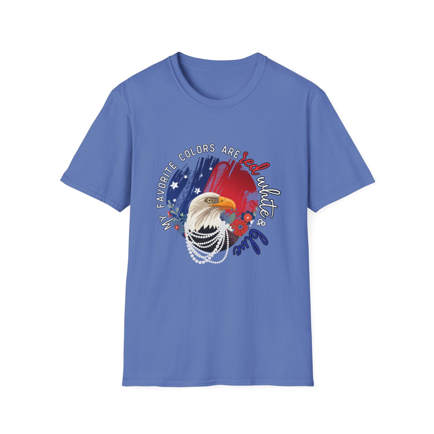 'My Favorite Colors' Red, White, & Blue Unisex fit Softstyle T-Shirt