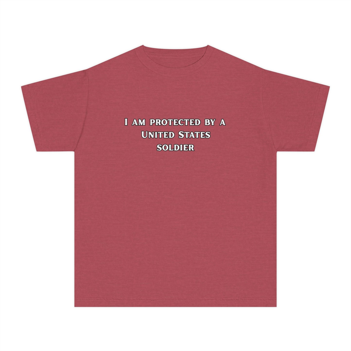 Protected by a U.S. Soldier Youth Midweight Tee - Perfect for Military Families, Patriotic Events, Gifts, and Everyday Wear, Apparel, [...]