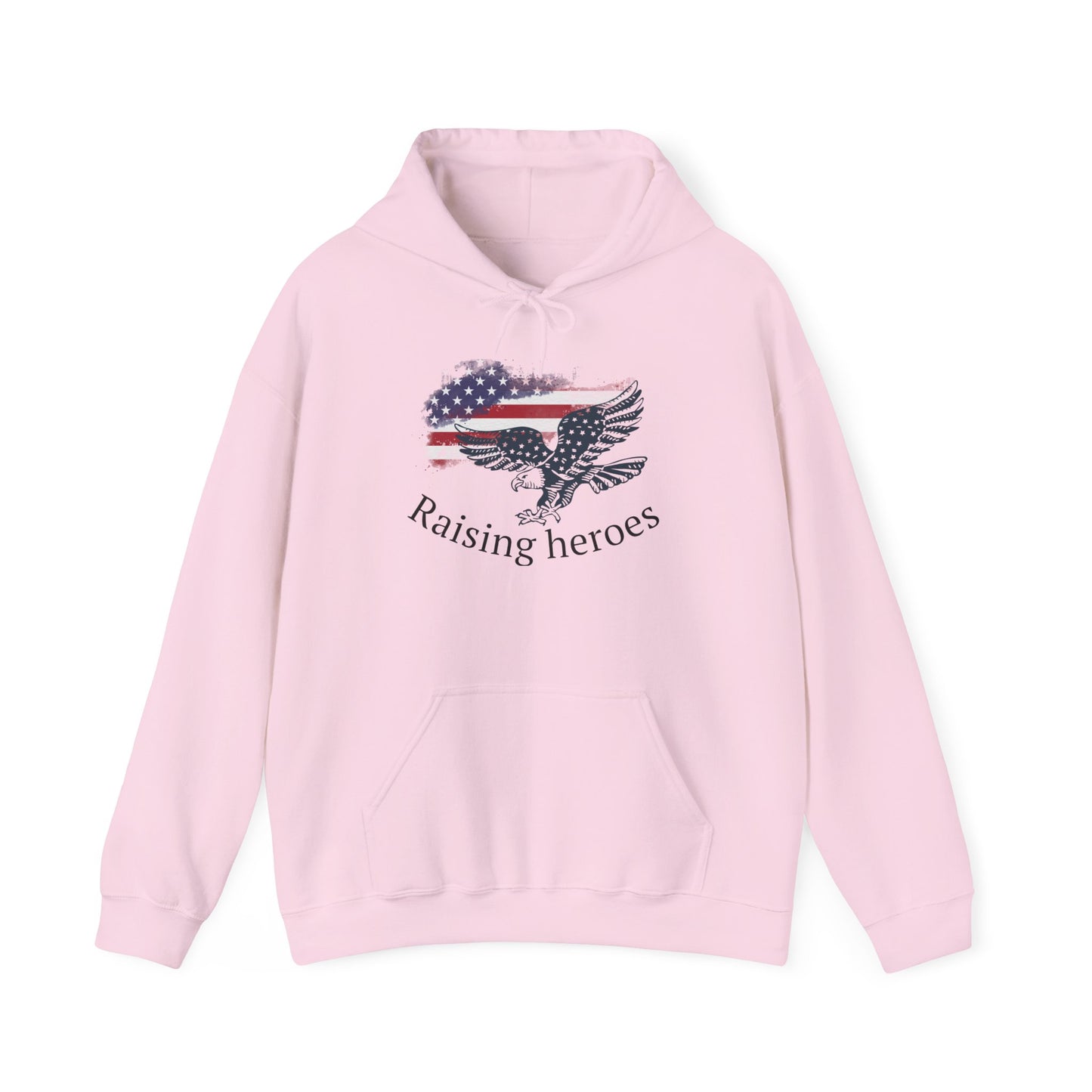 'Raising Heroes' Eagle Hoodie - Patriotic Apparel, Flag Clothing, Unisex Casual Wear, Gift for Military/Law Enforcement Families