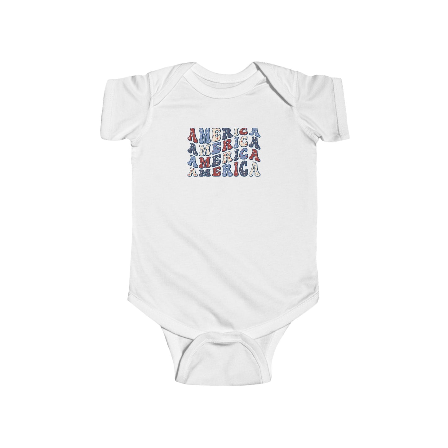 'America' Design Cute Infant Bodysuit - Perfect for July 4th, Baby Shower Gift, Toddler Apparel, Little Patriot, Everyday Wear