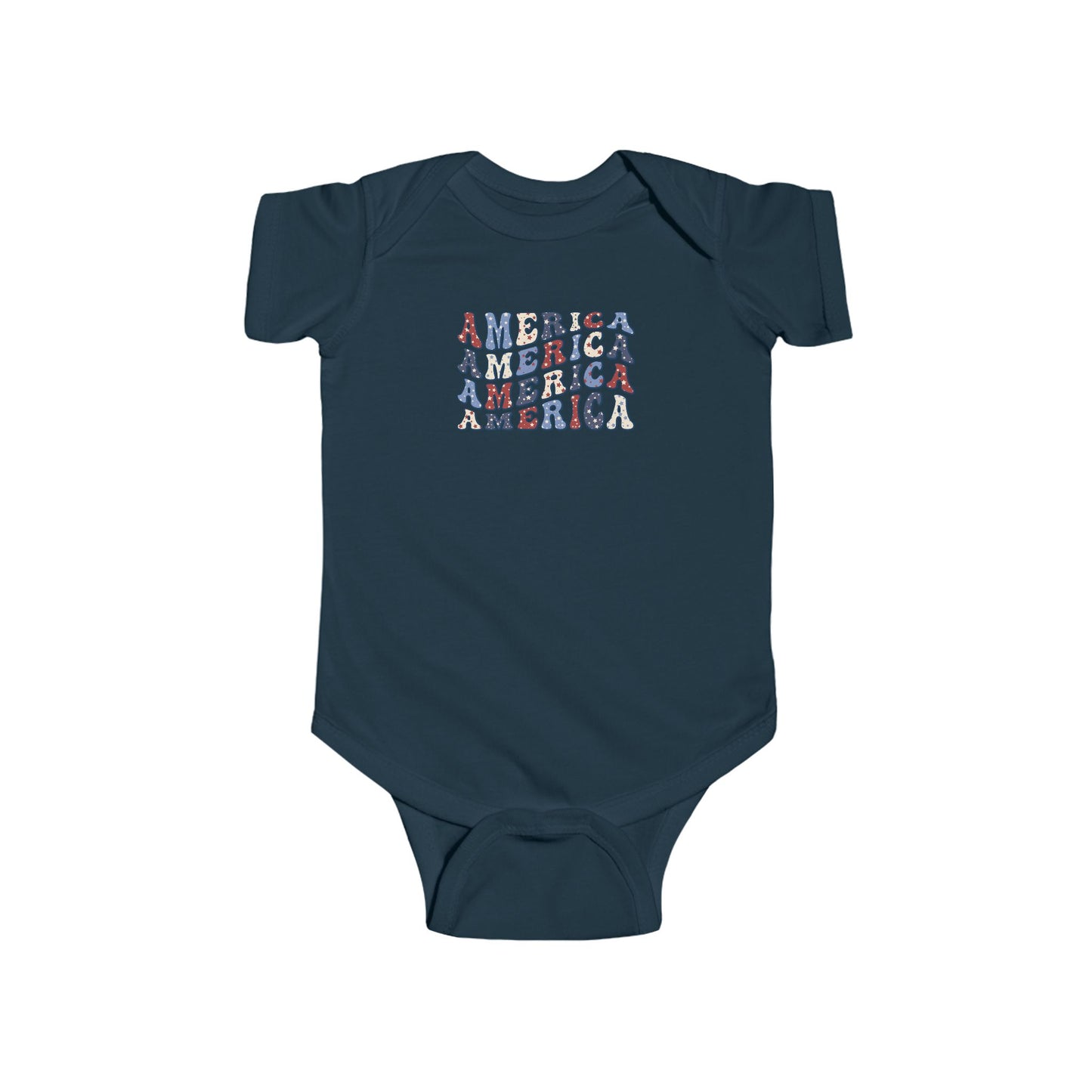 'America' Design Cute Infant Bodysuit - Perfect for July 4th, Baby Shower Gift, Toddler Apparel, Little Patriot, Everyday Wear