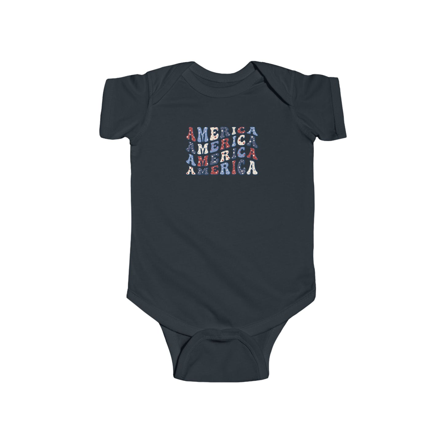'America' Design Cute Infant Bodysuit - Perfect for July 4th, Baby Shower Gift, Toddler Apparel, Little Patriot, Everyday Wear