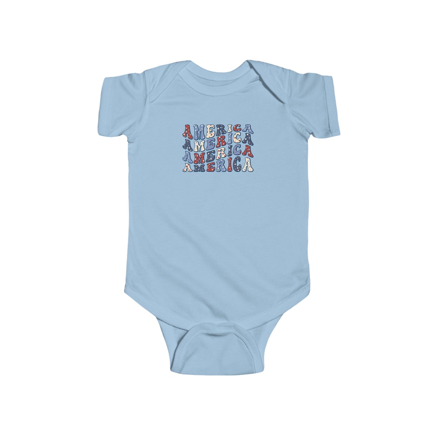 'America' Design Cute Infant Bodysuit - Perfect for July 4th, Baby Shower Gift, Toddler Apparel, Little Patriot, Everyday Wear