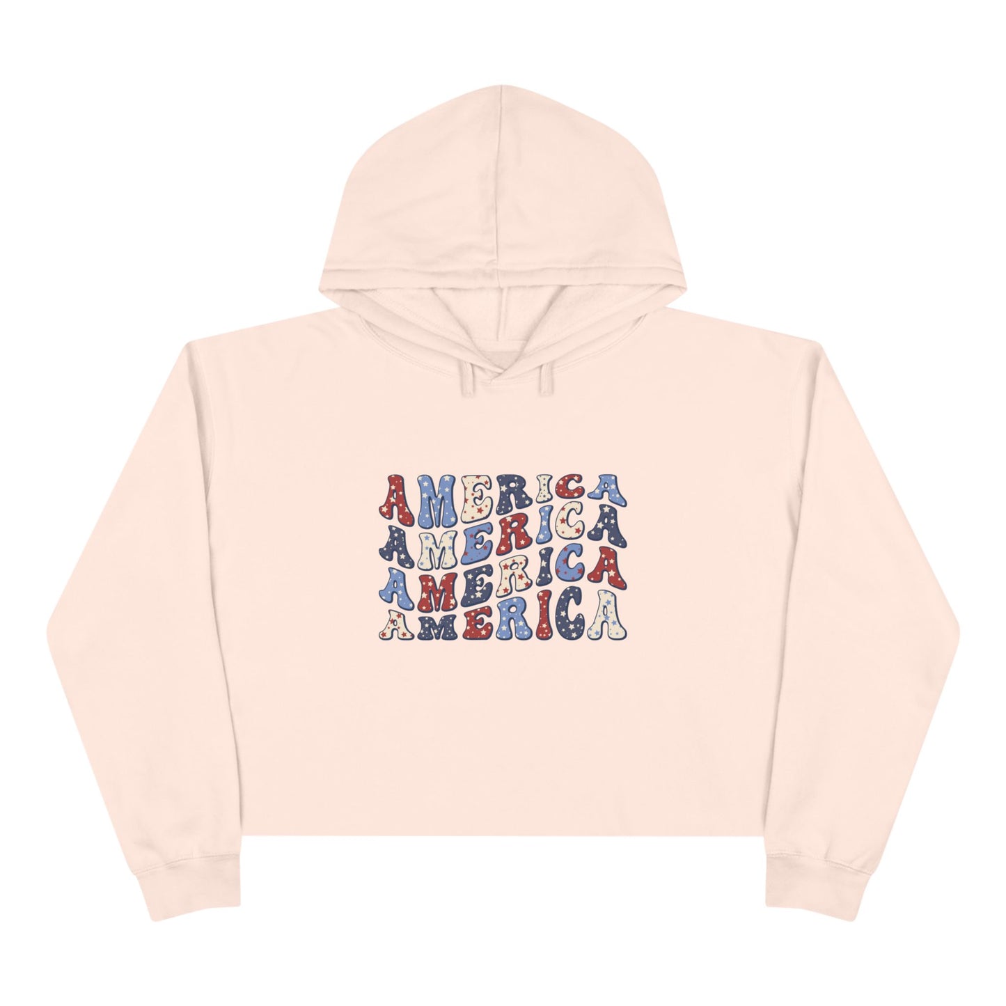 'America' Patriotic Crop Hoodie - Trendy American Spirit Sweatshirt for Summer, Casual Wear, Independence Day, Gifts, Festival Style