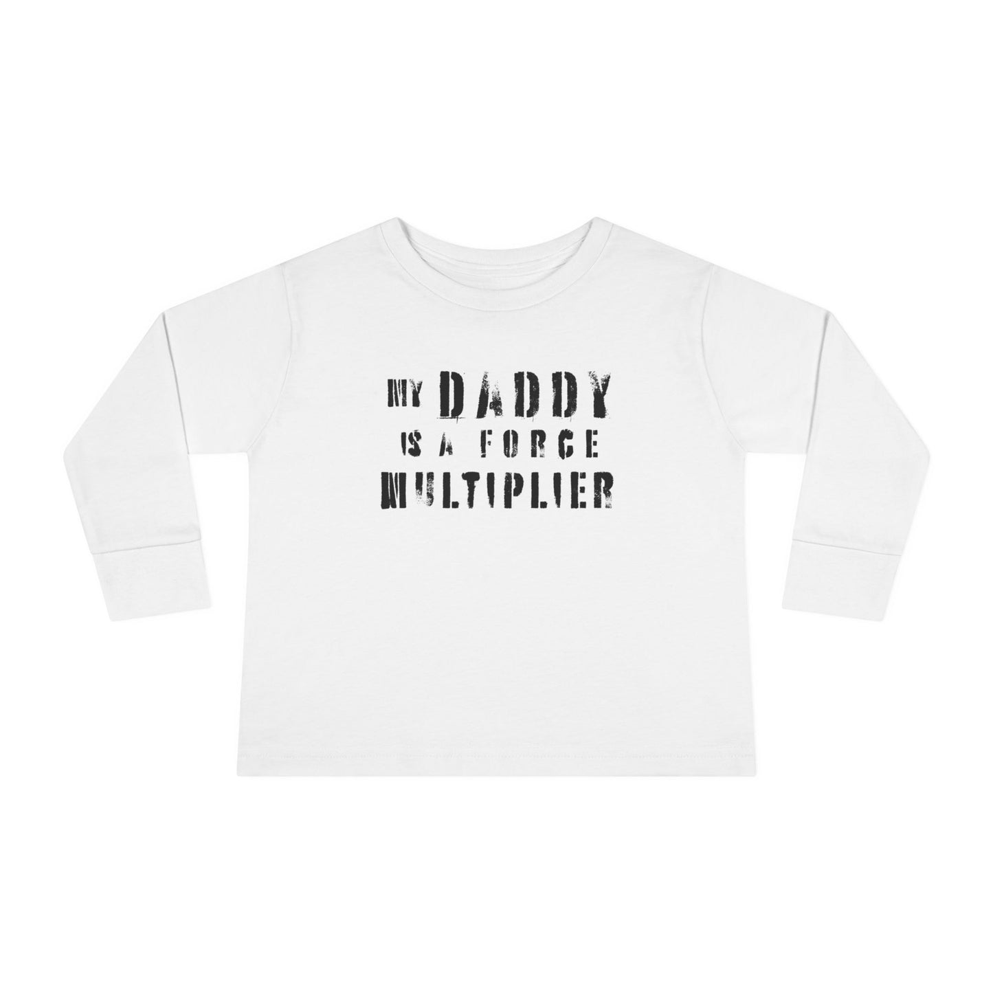 'My Daddy is a Force Multiplier' Toddler Long Sleeve Tee - Cute Kids Shirt, Gift for Dad, Parenting Apparel, Baby Shower Gift, Family [...]
