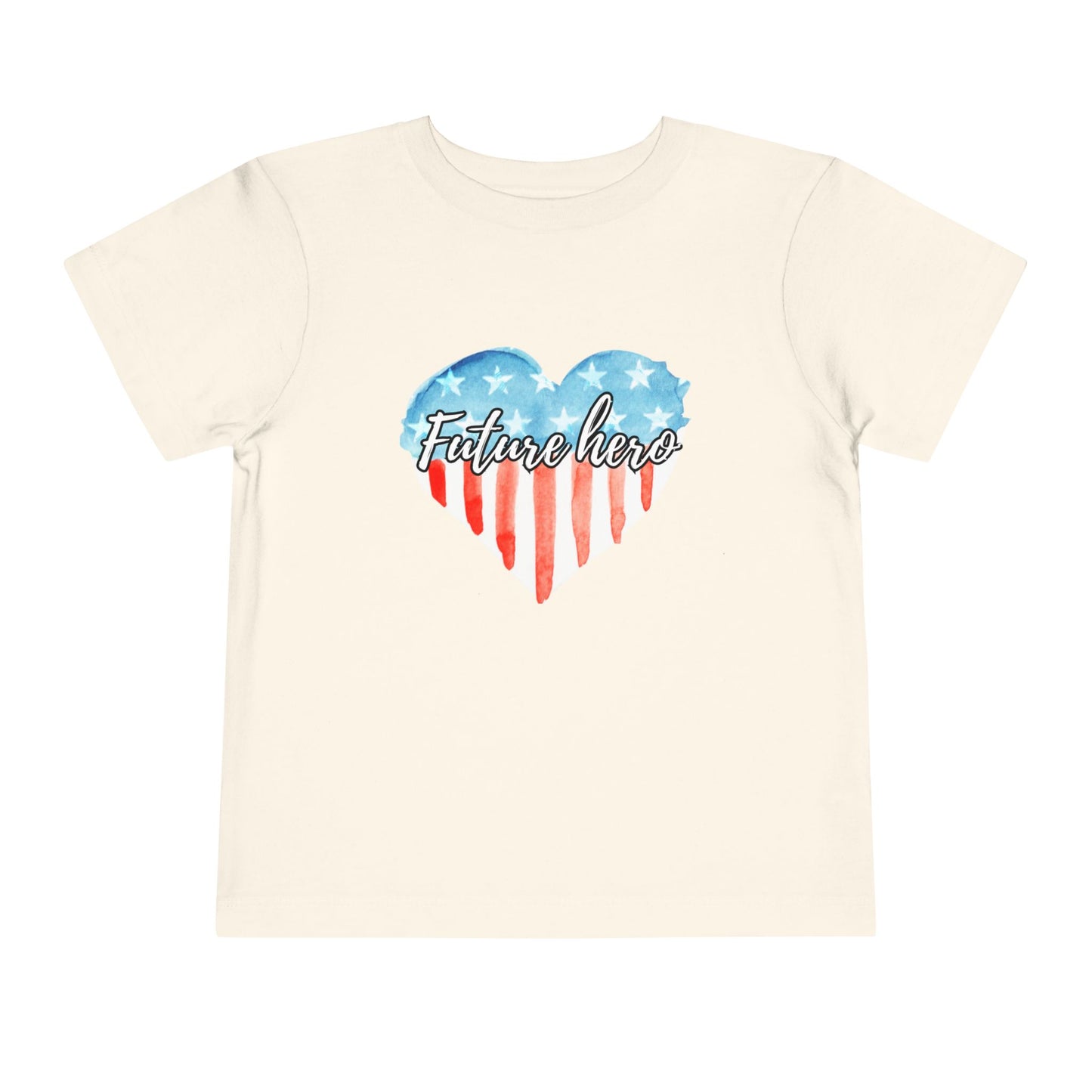 Future Hero Shirt for Kids, Toddler Short Sleeve Tee with Patriotic Heart - American Flag Tee, Gift for Independence Day, 4th of July Outfit