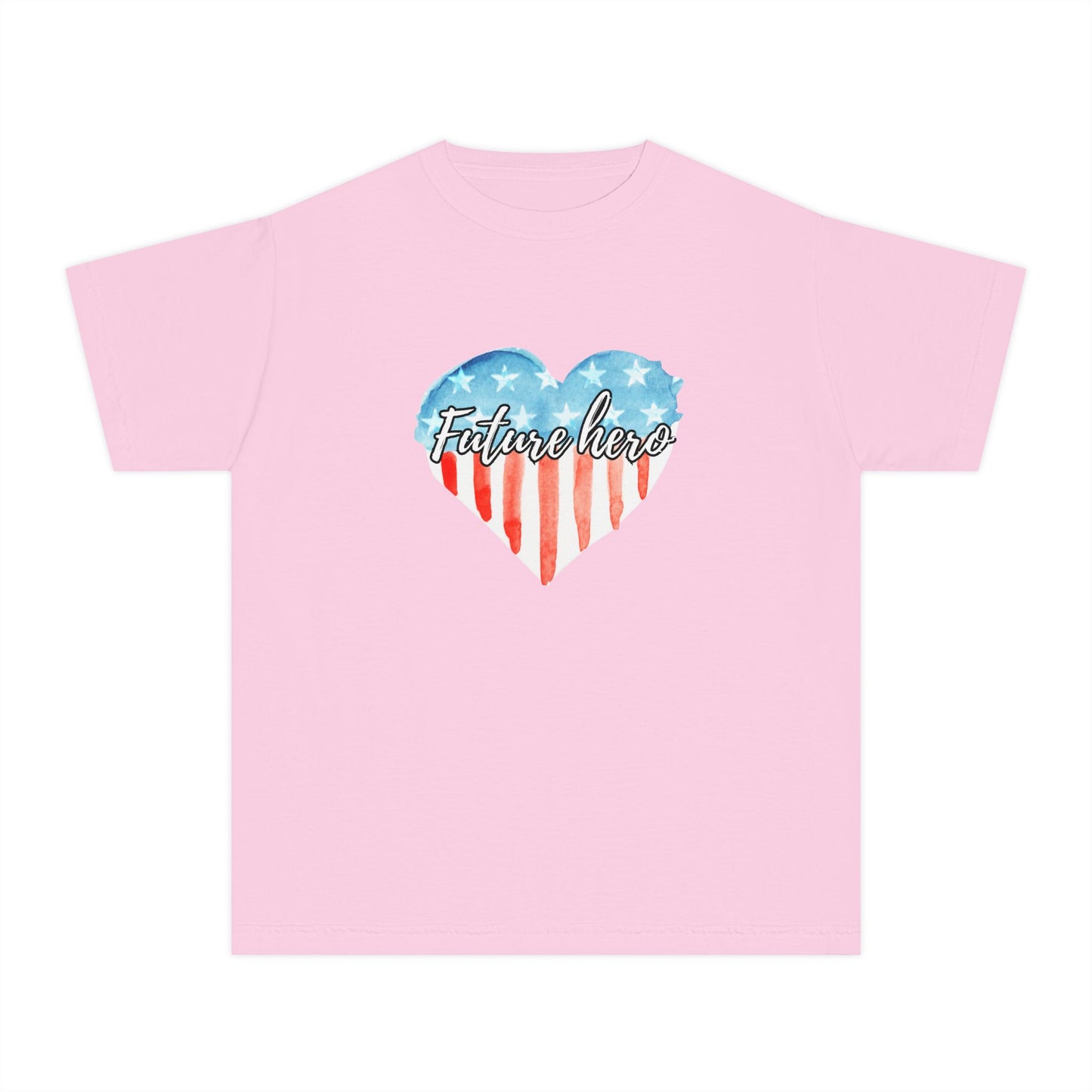 Future Hero Youth Midweight T-Shirt for Kids, Patriotic Heart Design, Independence Day Gift, Summer Activewear, American [...]
