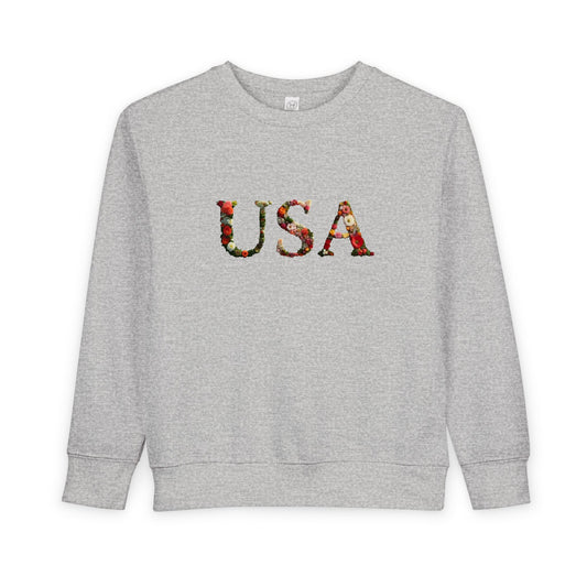 'USA' Floral Toddler Sweatshirt