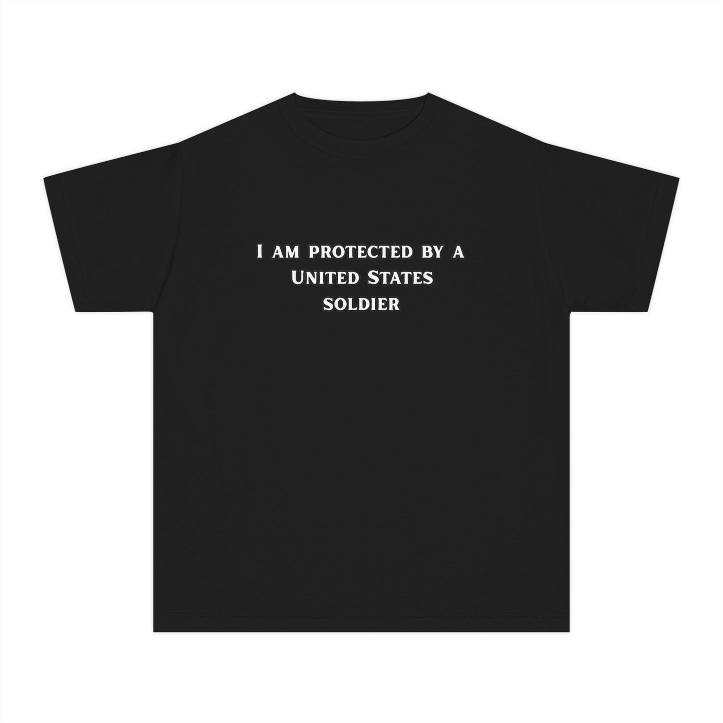 Protected by a U.S. Soldier Youth Midweight Tee - Perfect for Military Families, Patriotic Events, Gifts, and Everyday Wear, Apparel, [...]
