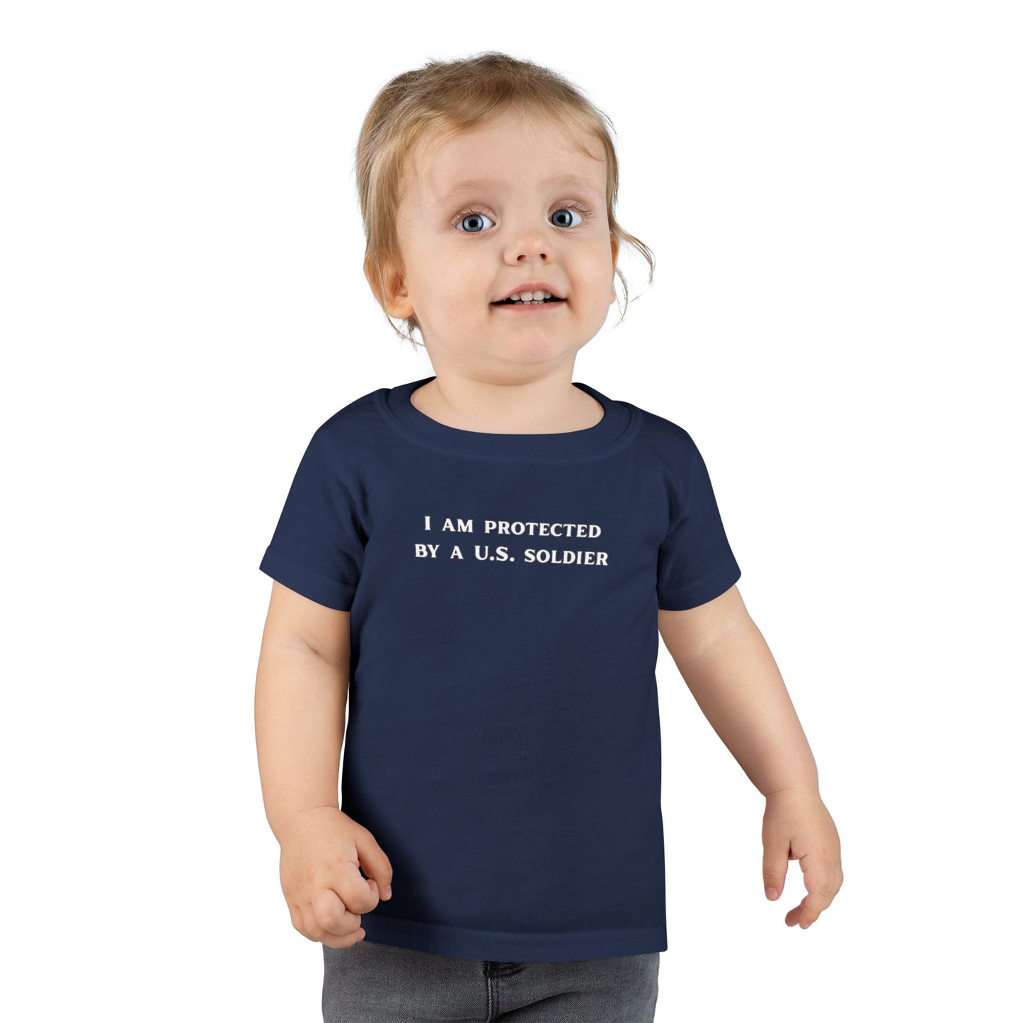 ' I Am Protected by a U.S. Soldier' Toddler T-Shirt - Patriotic Tee for Kids