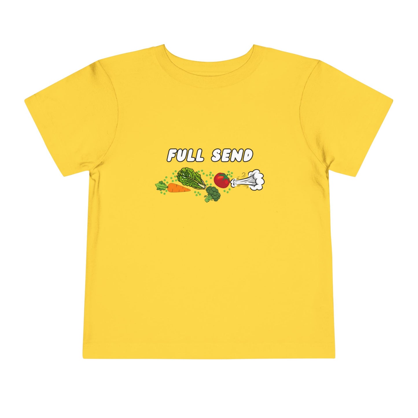 Full Send Toddler Tee, Fun Children's Shirt, Adorable Gift for Kids, Playful Outfit, Everyday Wear, Birthday Gift, Veggie Theme