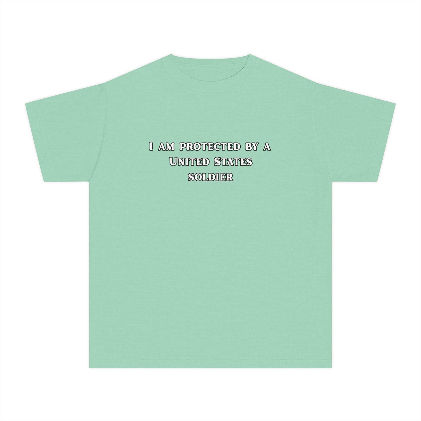 Protected by a U.S. Soldier Youth Midweight Tee - Perfect for Military Families, Patriotic Events, Gifts, and Everyday Wear, Apparel, [...]