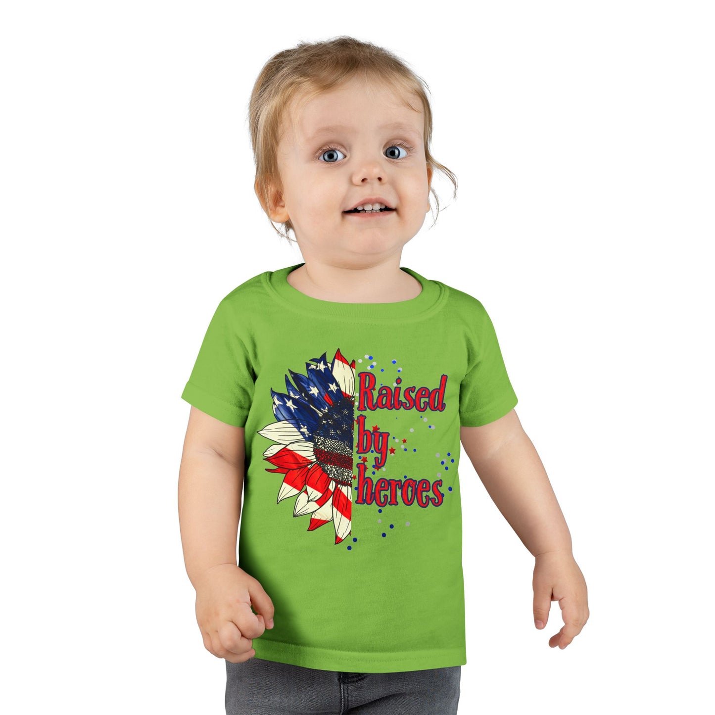 'Raised by Heroes' Toddler T-Shirt | Patriotic Kids Tee | Independence Day Gift, Memorial Day Outfit, Proud Family Apparel, Everyday Wear
