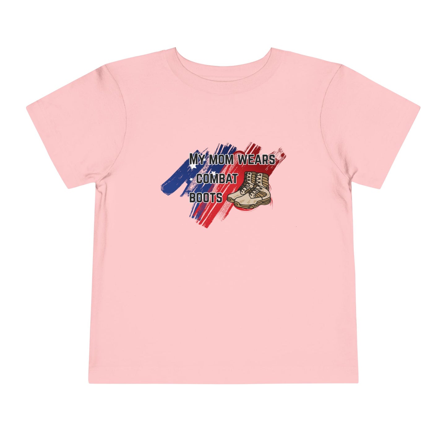 'My Mom Wears Combat Boots' Toddler Tee - Fun Kids Shirt, Gifts for Military Families, Cute Toddler Outfit, Everyday Wear, Unique Baby Tee