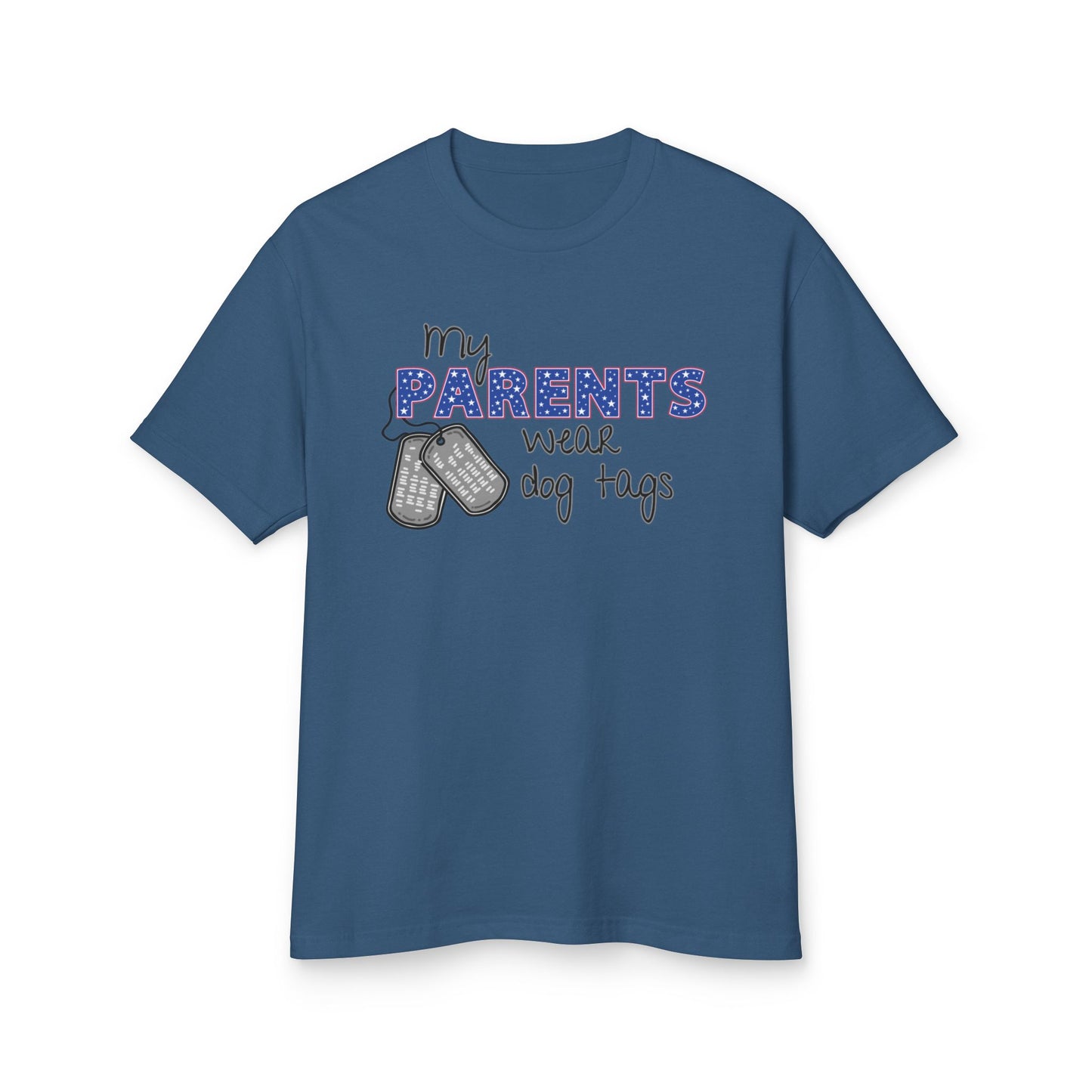 My Parents Wear Dog Tags Unisex Tee - Heavyweight Cotton T-Shirt, Casual Wear, Everyday Style