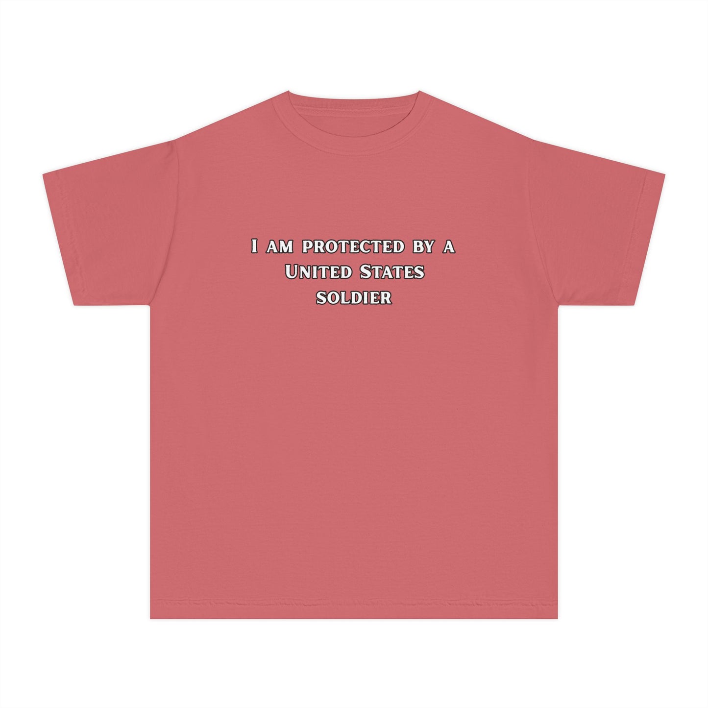 Protected by a U.S. Soldier Youth Midweight Tee - Perfect for Military Families, Patriotic Events, Gifts, and Everyday Wear, Apparel, [...]