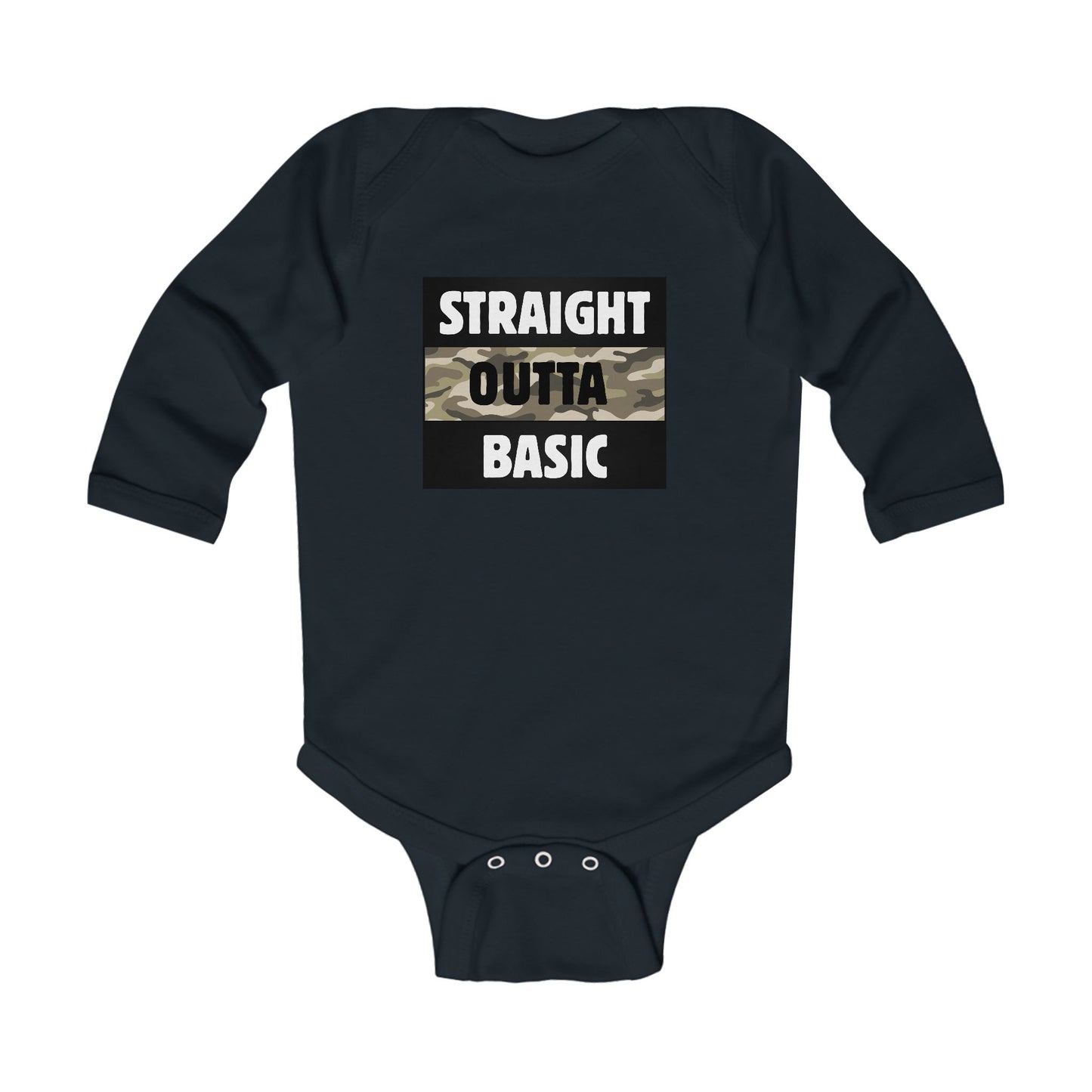 'Straight Outta Basic' Infant Long Sleeve Bodysuit