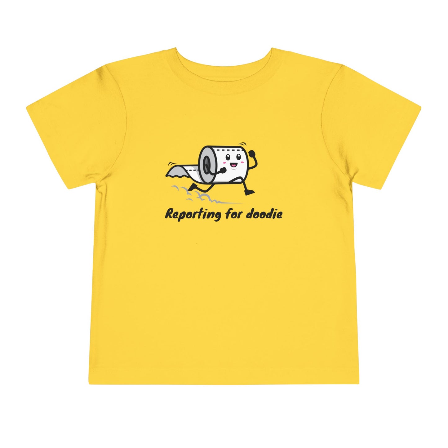 'Reporting for Doodie', Funny Toddler Shirt, Birthday Gift, Playdate Attire, Toddler Humor Tee