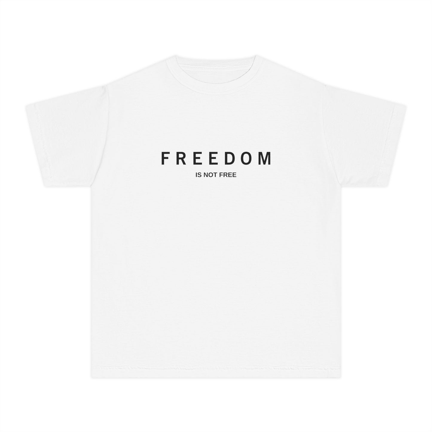 'Freedom is not Free' Youth Midweight Tee, Patriotic T-Shirt, Independence Day Gift, American Flag Shirt, Freedom Quote Apparel
