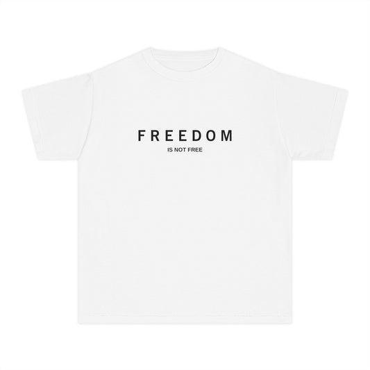 'Freedom is not Free' Youth Midweight Tee, Patriotic T-Shirt, Independence Day Gift, American Flag Shirt, Freedom Quote Apparel