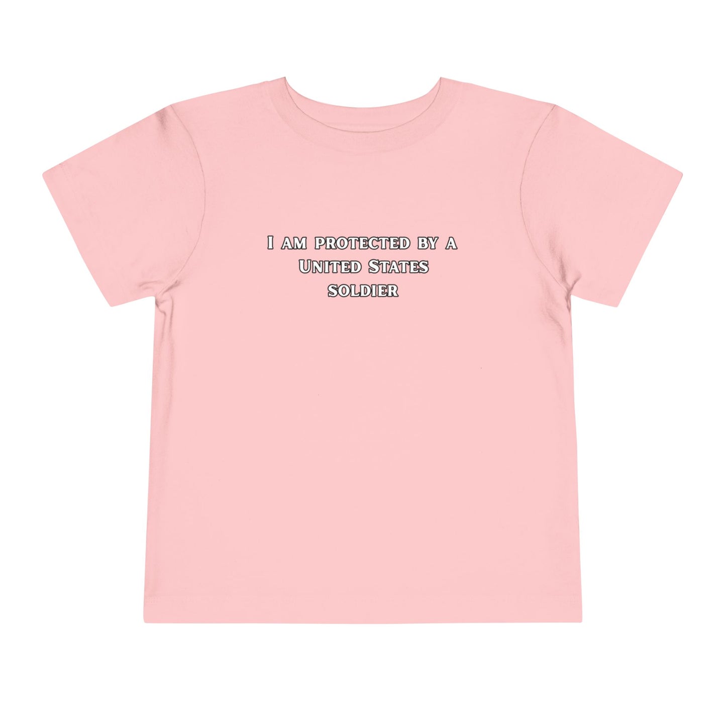 I Am Protected by a United States Soldier, Toddler Short Sleeve Tee - Military Pride, Cute Kid's Tee, Gift for Military Families, [...]