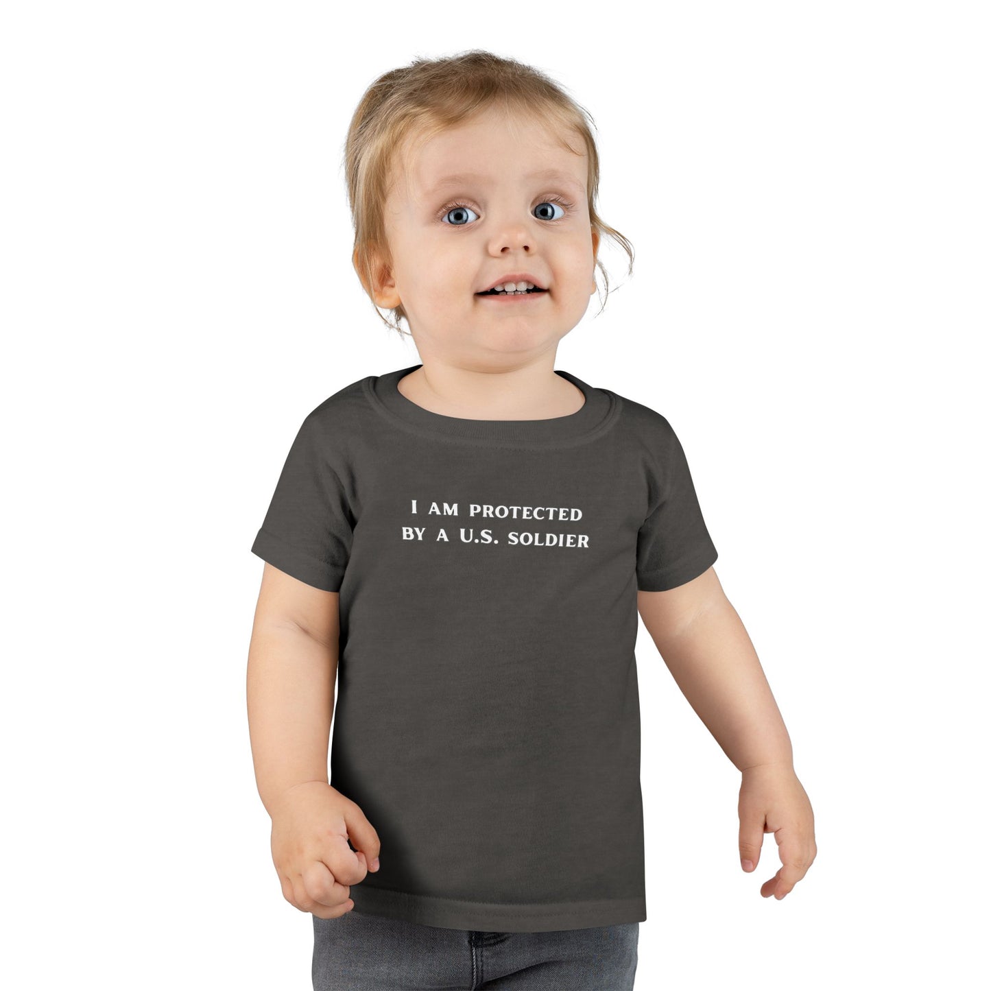 ' I Am Protected by a U.S. Soldier' Toddler T-Shirt - Patriotic Tee for Kids