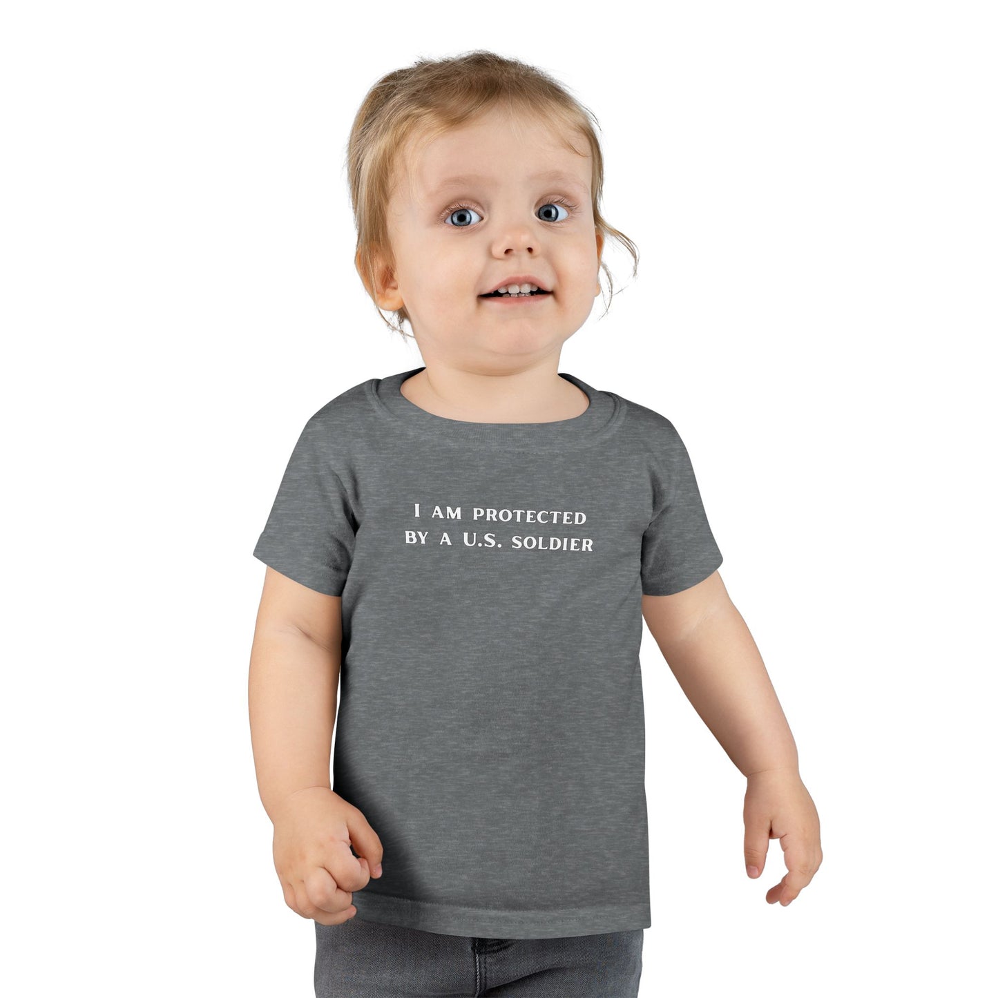 ' I Am Protected by a U.S. Soldier' Toddler T-Shirt - Patriotic Tee for Kids