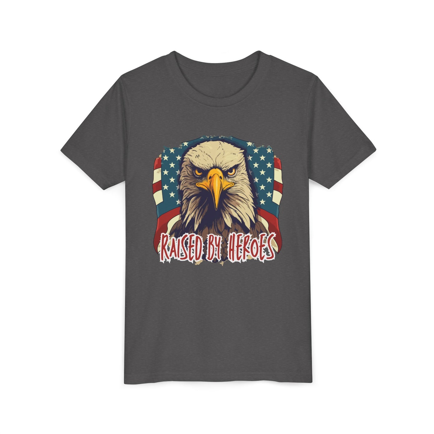 'Raised by Heroes' Youth tee - Patriotic Kids Apparel