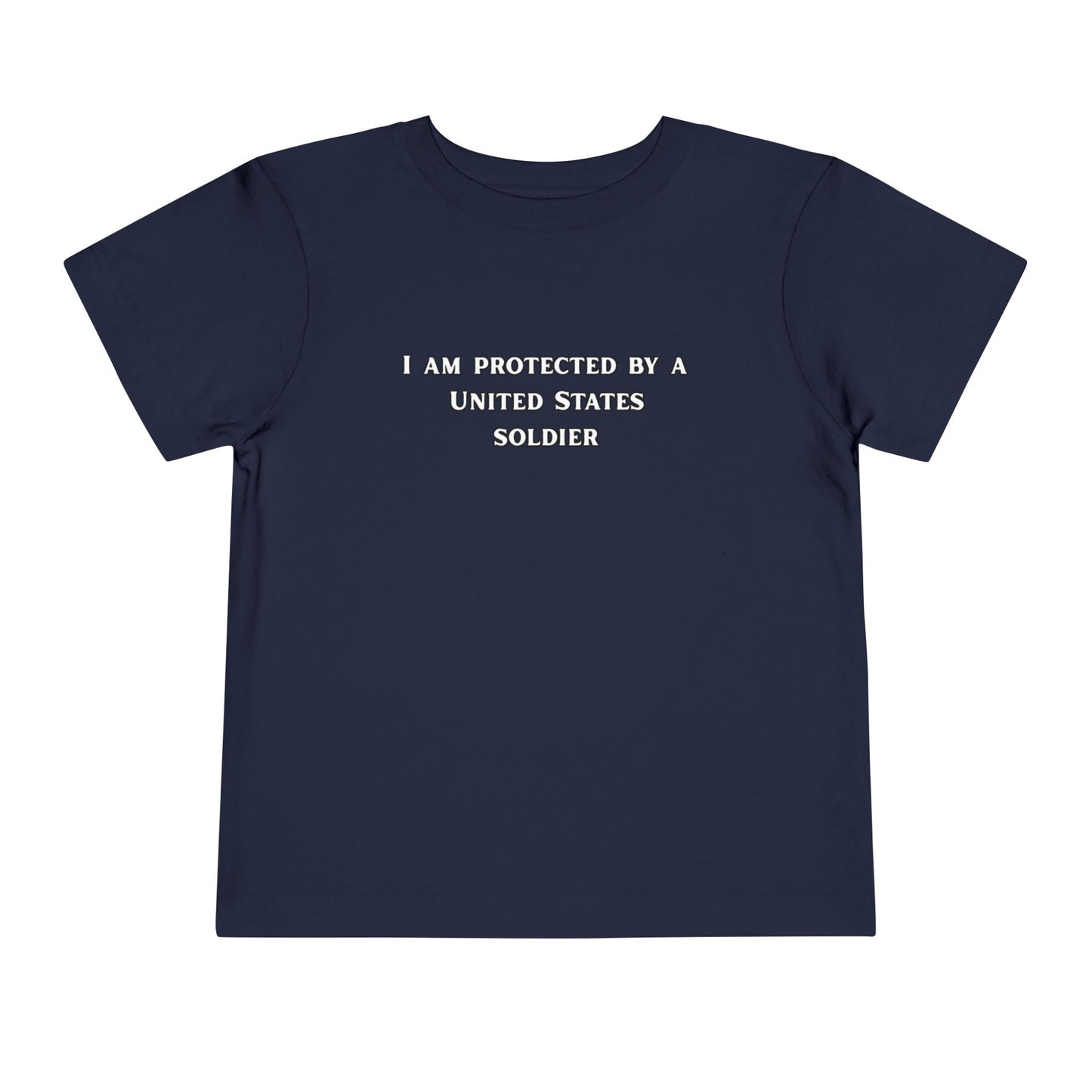 I Am Protected by a United States Soldier, Toddler Short Sleeve Tee - Military Pride, Cute Kid's Tee, Gift for Military Families, [...]