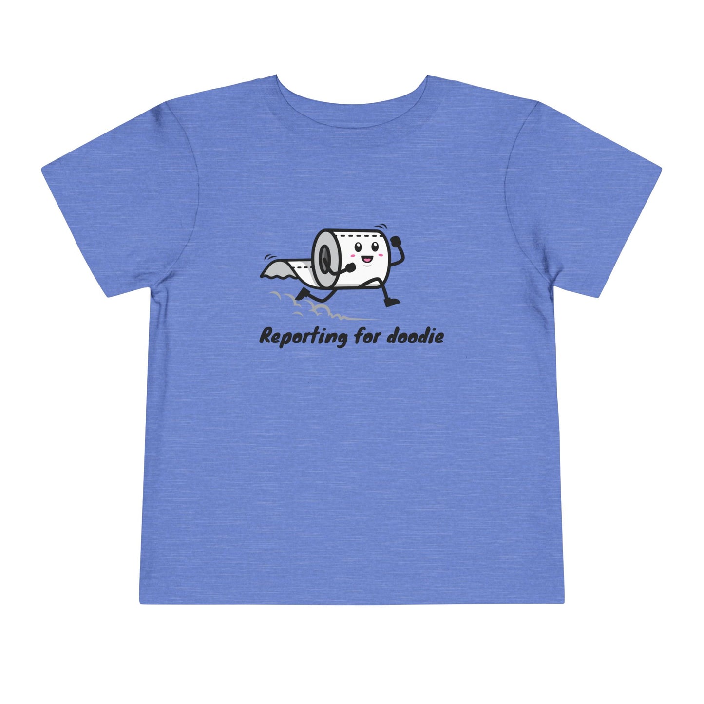'Reporting for Doodie', Funny Toddler Shirt, Birthday Gift, Playdate Attire, Toddler Humor Tee