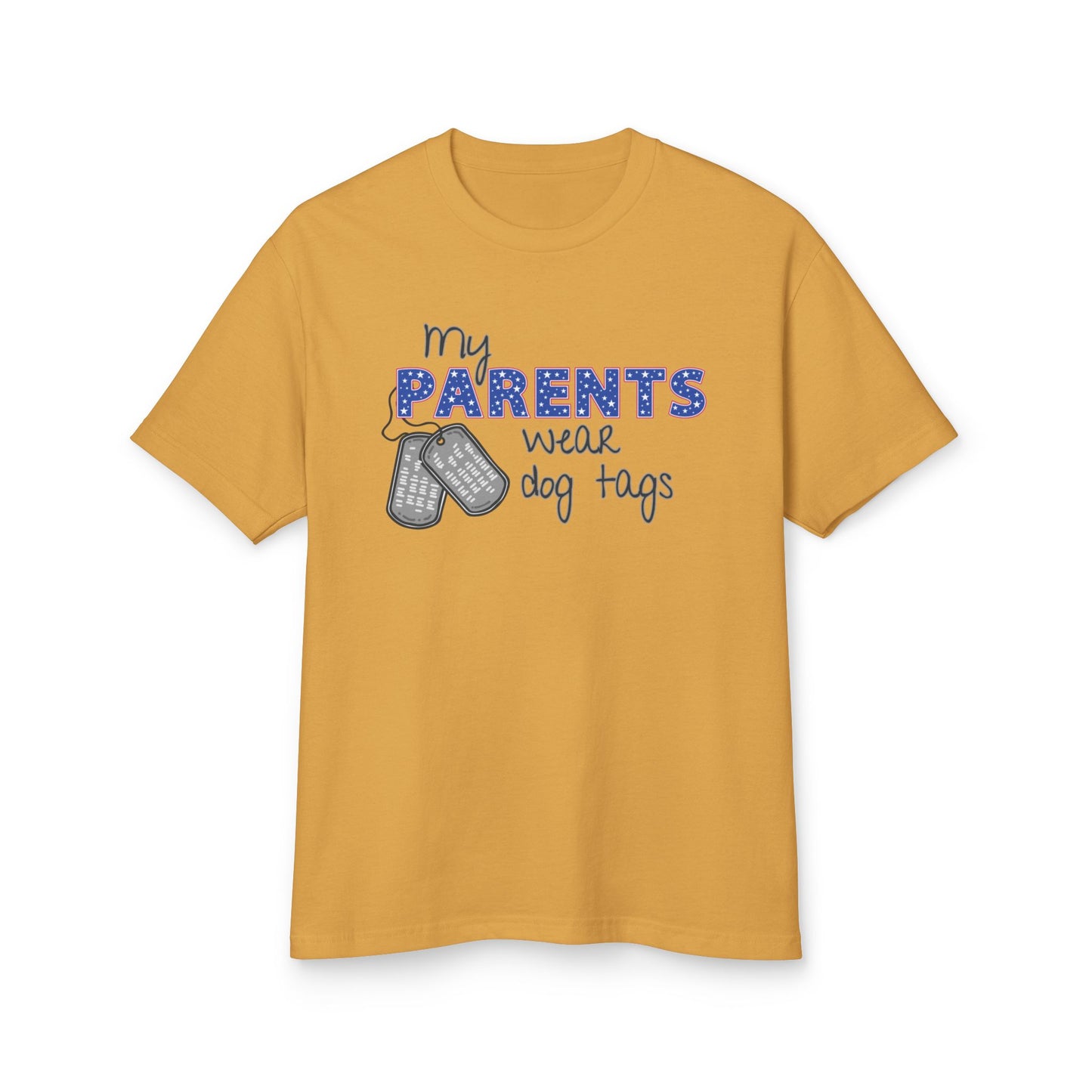 My Parents Wear Dog Tags Unisex Tee - Heavyweight Cotton T-Shirt, Casual Wear, Everyday Style