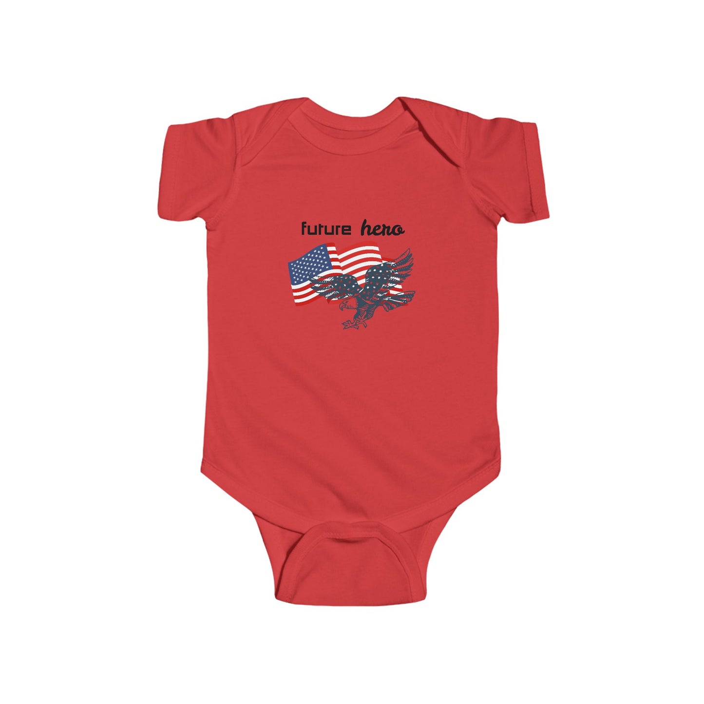 'Future Hero' Infant Bodysuit - Adorable Baby Outfit, American Flag Theme, Perfect for Baby Showers, 4th of July, Everyday Wear, Gift Idea