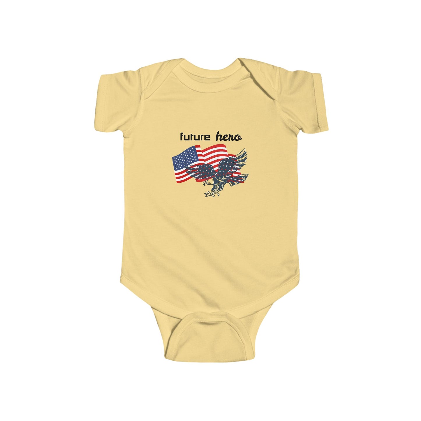 'Future Hero' Infant Bodysuit - Adorable Baby Outfit, American Flag Theme, Perfect for Baby Showers, 4th of July, Everyday Wear, Gift Idea