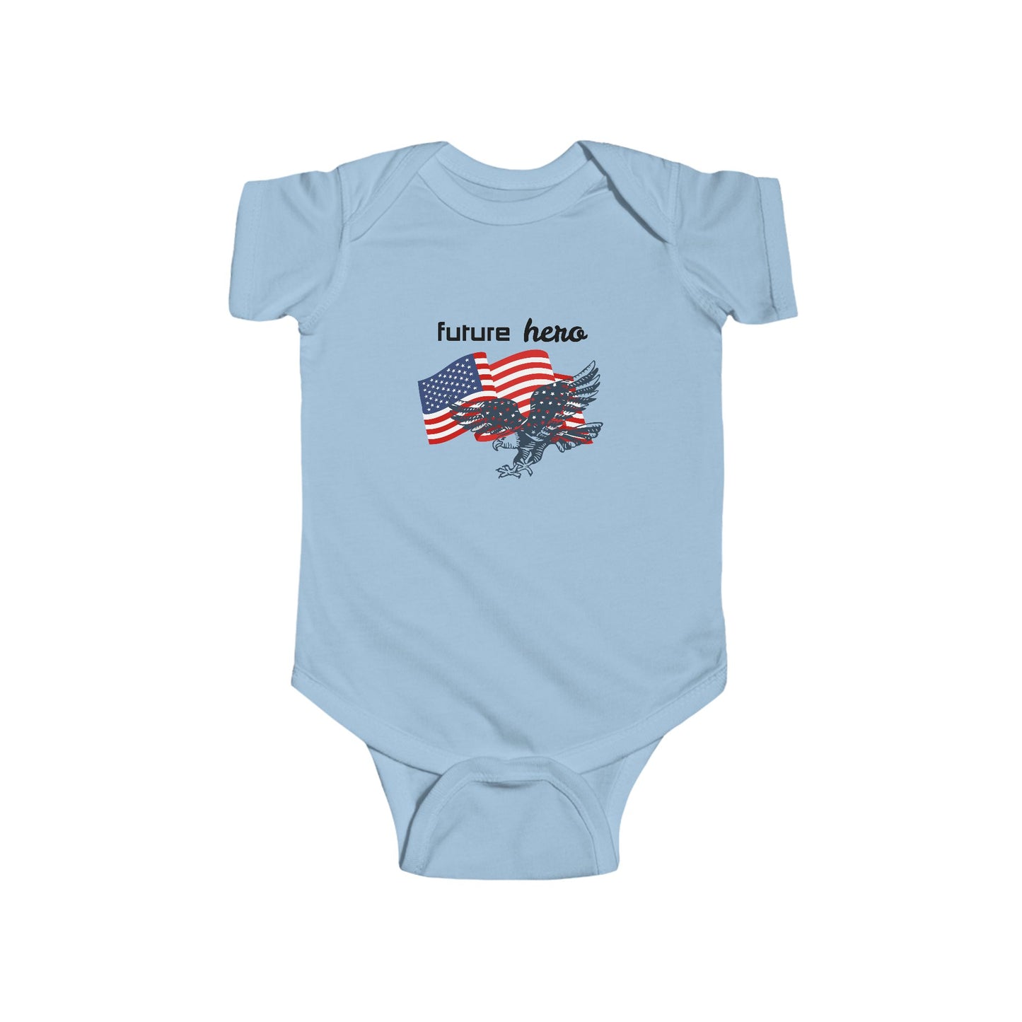 'Future Hero' Infant Bodysuit - Adorable Baby Outfit, American Flag Theme, Perfect for Baby Showers, 4th of July, Everyday Wear, Gift Idea