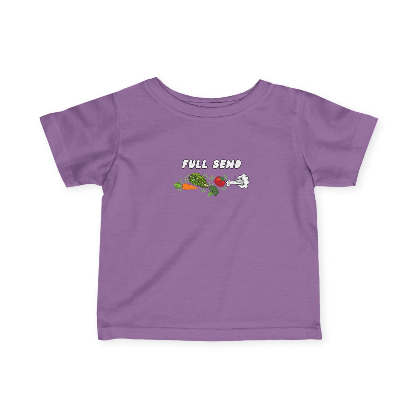 'Full Send' Playful Vegetable Theme Infant Tee, Cute Kids T-Shirt, Baby Shower Gift, Summer Apparel, Toddler Outfit