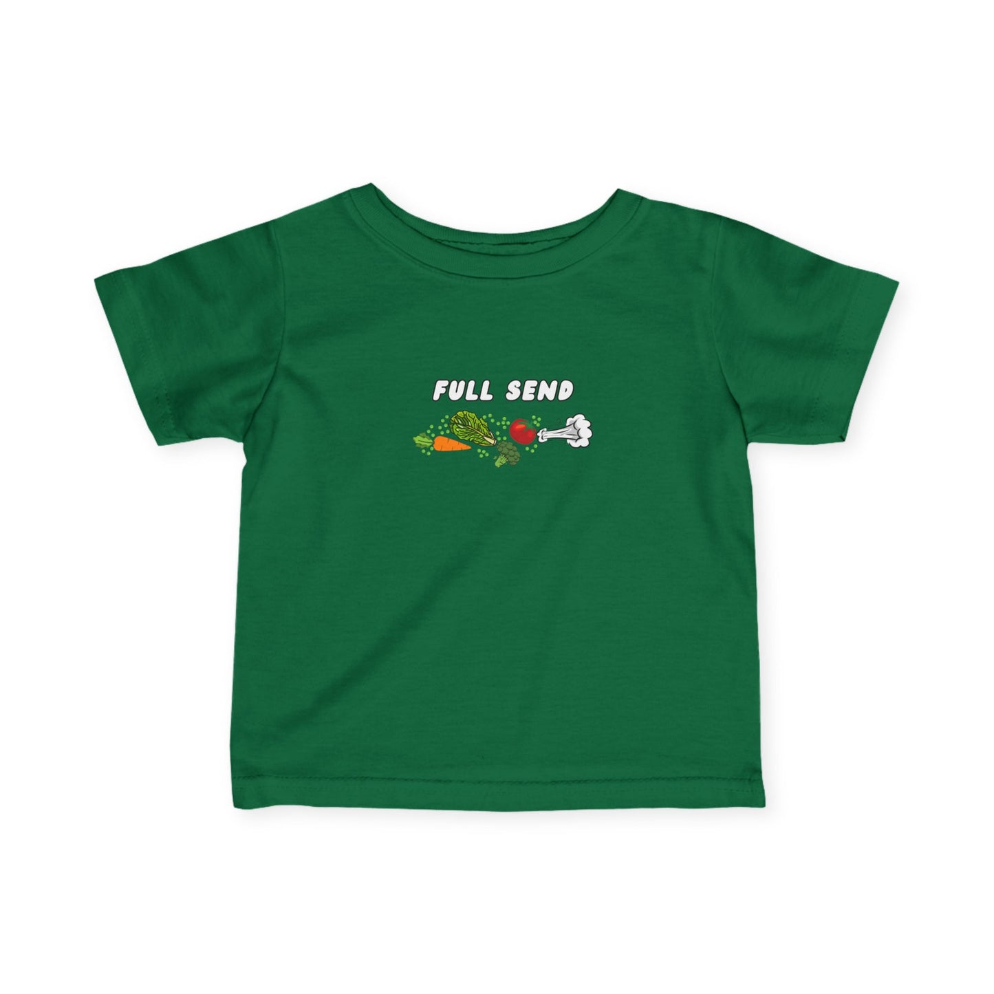 'Full Send' Playful Vegetable Theme Infant Tee, Cute Kids T-Shirt, Baby Shower Gift, Summer Apparel, Toddler Outfit
