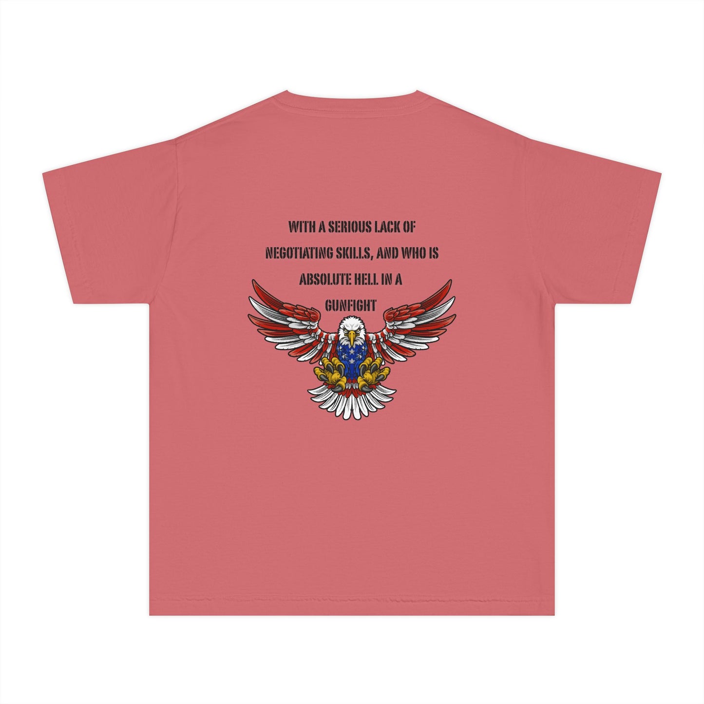 I am protected by a U.S. Soldier Youth Military-Inspired Tee: Proud Supporter Shirt, Patriotic Gift for Kids, Memorial Day, Veterans Day, Family Support Apparel