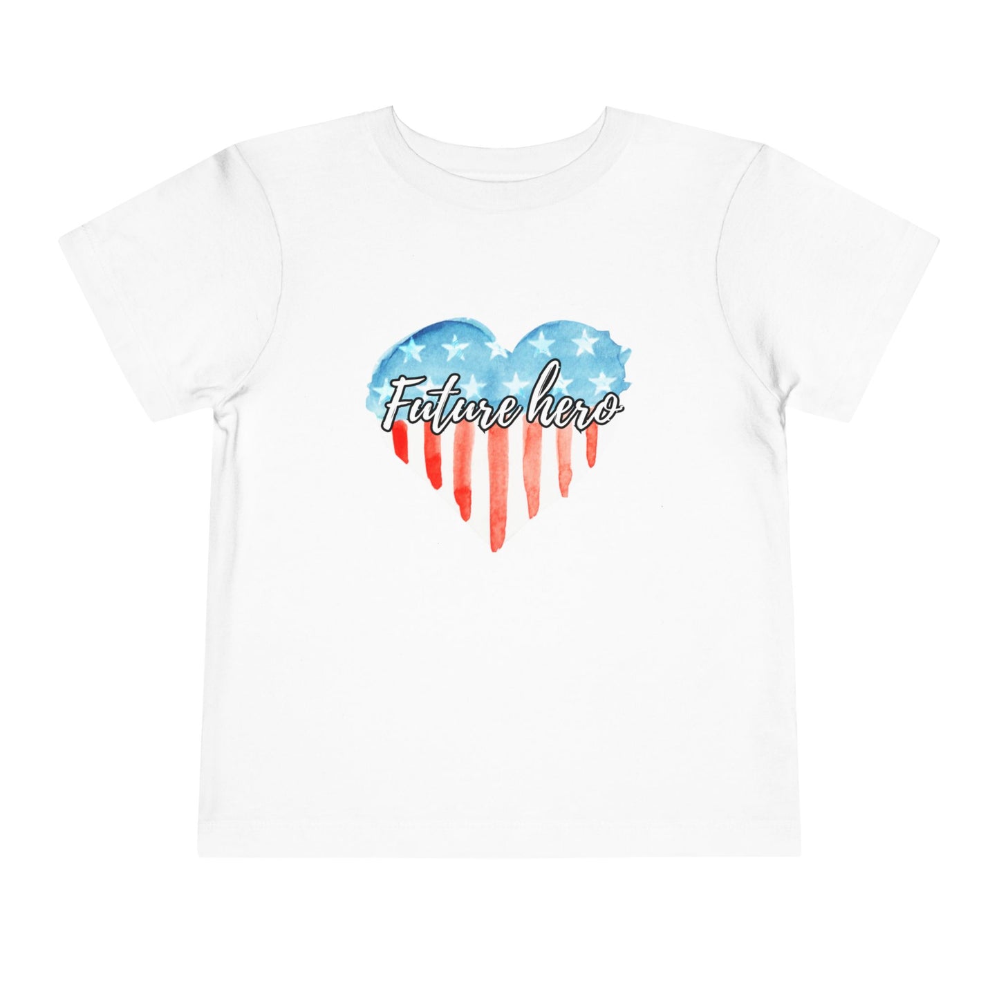 Future Hero Shirt for Kids, Toddler Short Sleeve Tee with Patriotic Heart - American Flag Tee, Gift for Independence Day, 4th of July Outfit