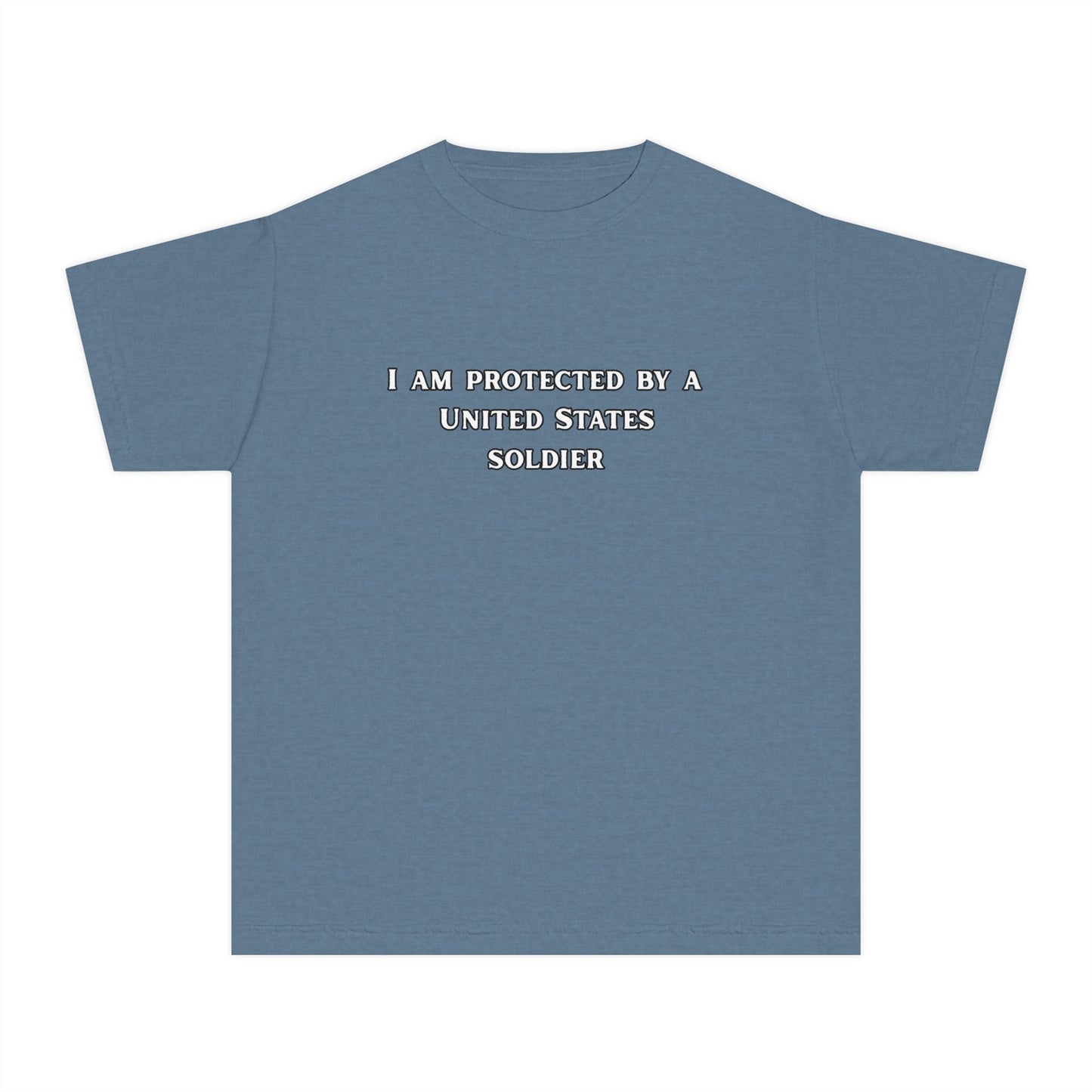 Protected by a U.S. Soldier Youth Midweight Tee - Perfect for Military Families, Patriotic Events, Gifts, and Everyday Wear, Apparel, [...]