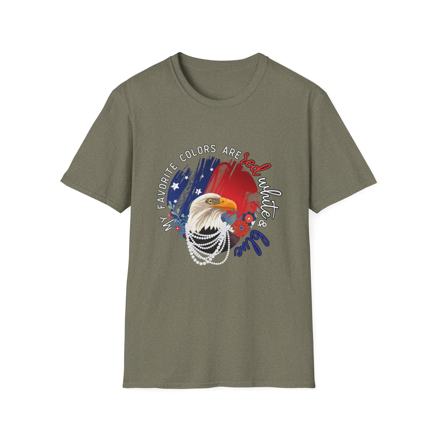 'My Favorite Colors' Red, White, & Blue Unisex fit Softstyle T-Shirt