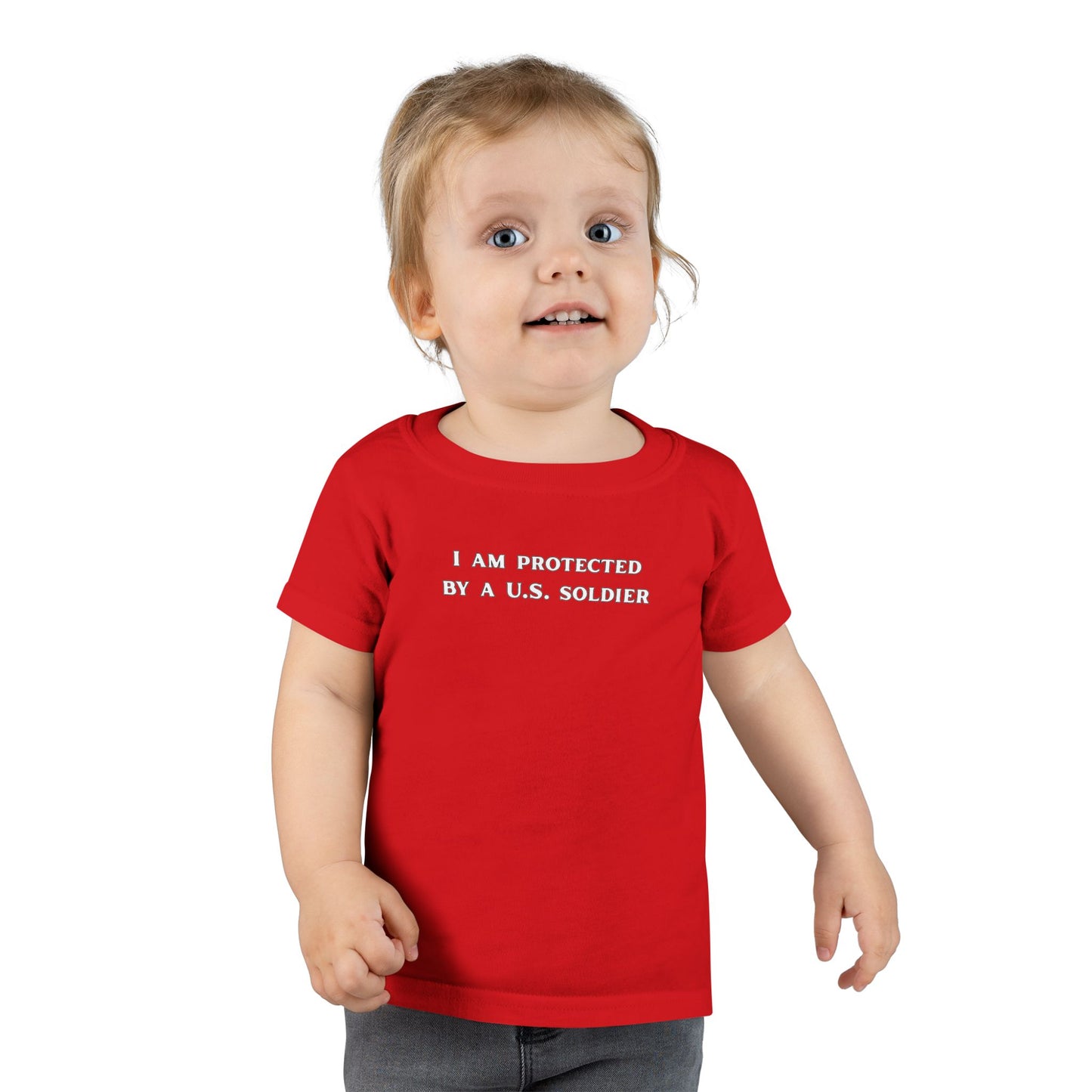 ' I Am Protected by a U.S. Soldier' Toddler T-Shirt - Patriotic Tee for Kids