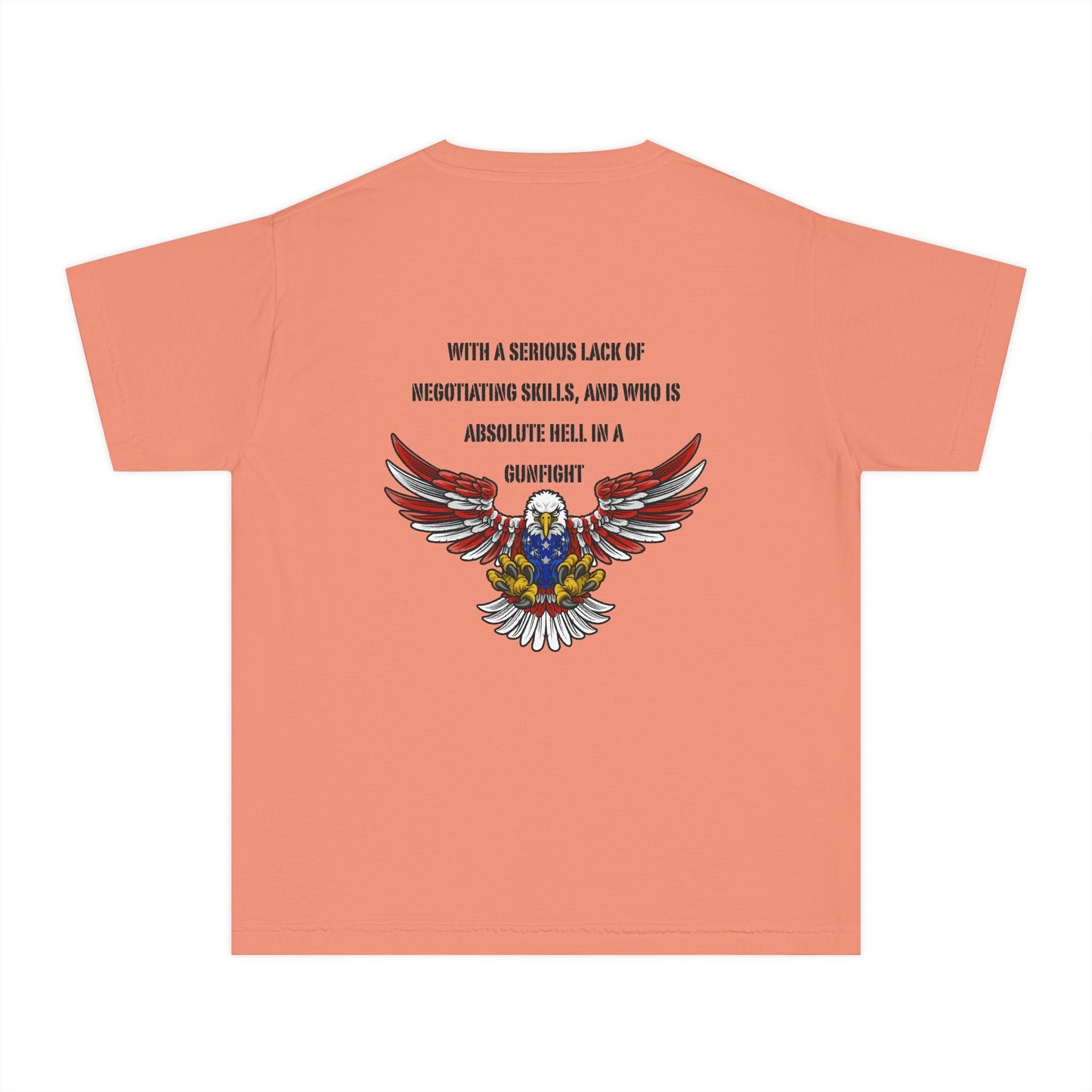 I am protected by a U.S. Soldier Youth Military-Inspired Tee: Proud Supporter Shirt, Patriotic Gift for Kids, Memorial Day, Veterans Day, Family Support Apparel