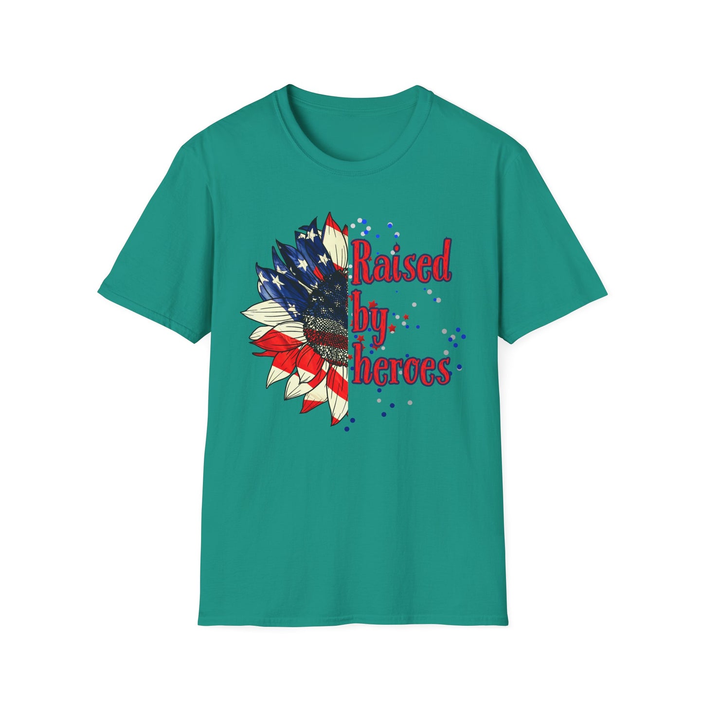 'Raised by Heroes' Unisex T-Shirt, Memorial Day Gift, Patriotic Tee, Veteran's Day Shirt, Gift for Military Families, Red White and Blue Shirt
