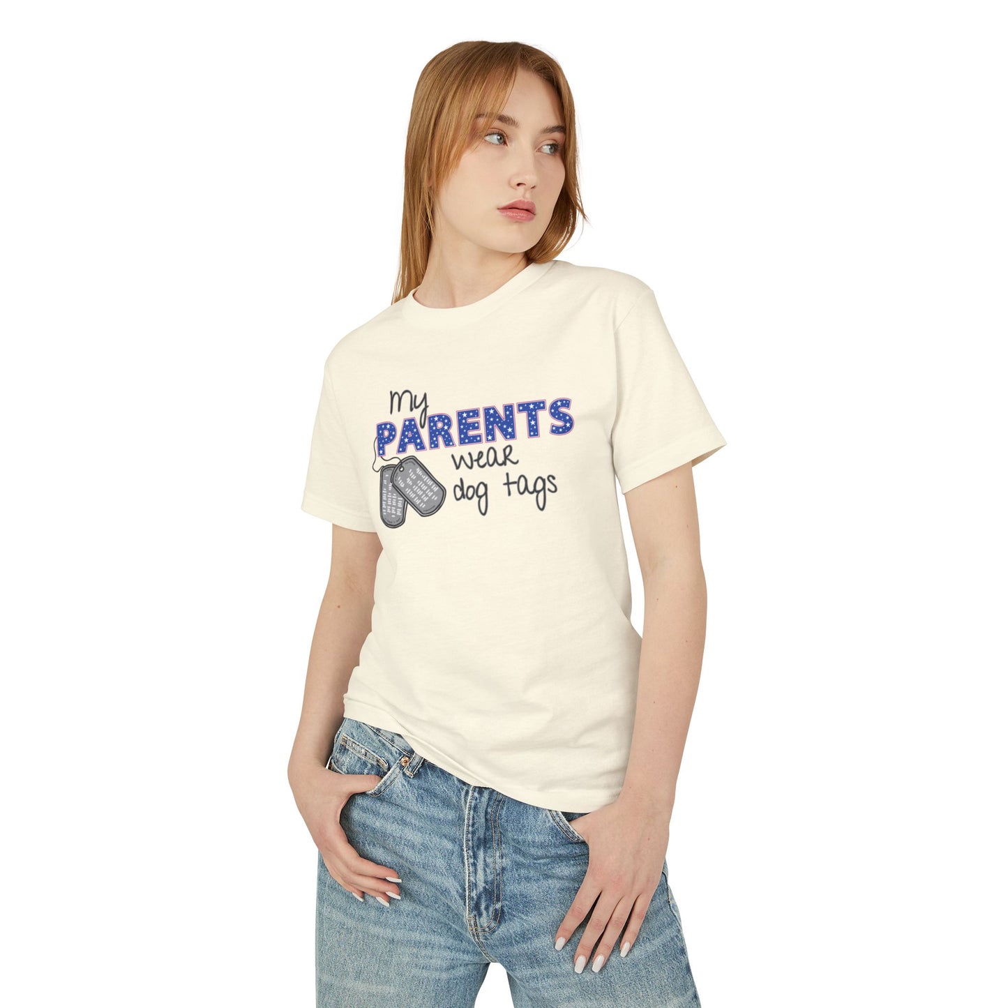 My Parents Wear Dog Tags Unisex Tee - Heavyweight Cotton T-Shirt, Casual Wear, Everyday Style